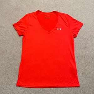 Under Armour Women's Bright Red V-Neck Tee